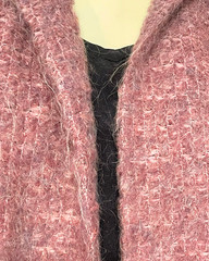 MJ Seattle Sz XS-S Open Front Short Jacket Lined Mohair Boucle Mauve Vintage