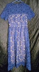 Julia Jordan Dress Event Cocktail Blue Tatum Floral Lace Midi