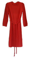 M Katrina Custom of California VTG Orange Knit Dress Evening Talon Long Sleeve