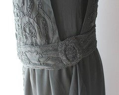 Antique 1920s Heavily Beaded Dress 20s Sheer Black Chiffon Vintage Dress