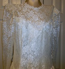 80s Vintage Jessica McClintock Ivory Lace Wedding Dress Tagged Size 18