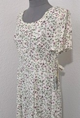 NWT Vtg 90s Midi Dress 12P Ditsy Floral Cottagecore Grunge Caroline Wells