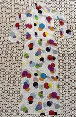 Vintage Sheer Polka Dot Party Dress Long Sleeve High Neck Fun Flirty Photoshoot