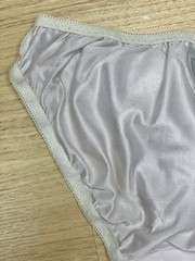 Vintage Silky Light Polyester Panty Nylon Floral Lace Hi Cut Sissy Bikini Sz.5