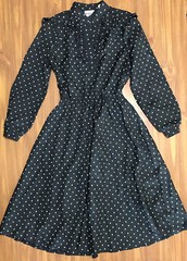 Bayard Sport Dress Womens Size 10 Vintage Black and White Long Sleeves Tradwife
