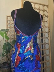 Vtg Alyce Designs Sequin Party Cocktail Dress Size 4 Fran Drescher Style 80’s