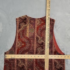 VTG Suburban Separates Vest Women 10 Red Paisley Boho Hippie Retro Dark Academia
