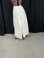 antique petticoat long white Victorian waist 26 crisp cotton original 1800