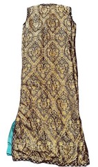 Vintage Hand Made 1950s Gold Green Rich Brocade Gown Large 14 Beautiful