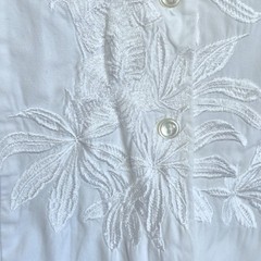Vintage Puli white button down shirt floral embroidery women’s 12