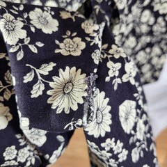Vintage Coastal Cottagecore 70s Nantucket Sportswear Floral Print Long Sleeve Bu