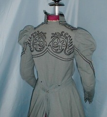 Antique Dress Seafoam Green Wool 1890’s Victorian Braided Trims