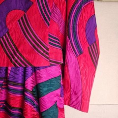 Anne Crimmins UMI Collections Silk 2 Pc Dress Set 80s Pink Purple Geometric 10