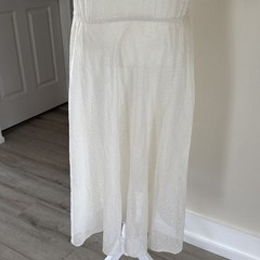 Vintage Dress Women Small Medium MIDI Floral Creamy White Cottage Edwardian Lace