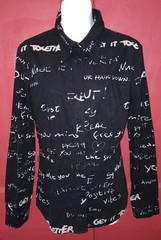 Vintage 90s Moschino Jeans Top Graphic Print Quotes Phrases Sz 14 Cotton