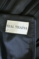 50s Vintage Teal Traina Brown Tartan Plaid Wool Pleated Suede Belt Dress Women S