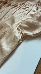 Antique 1920S/30’s Silk Lounge Gown Puff Sleeves Bias Cut Silhouette Small