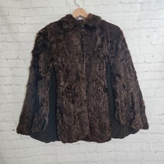 Vintage 1950s Persian Lamb Fur Cape | Brown Karakul Fur | Old Hollywood