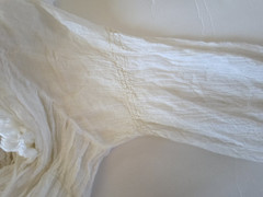 VTG Michiko Koshino Ruffle Lace Up Blouse Made In Italy White Cotton Y2K Sz 40