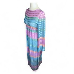 60’s Vintage Convertible Maxi Hostess Dress Lounge Cocktail Gown In Silk