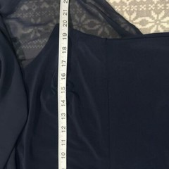 NWT ALEX EVENINGS Embellished Cold Shoulder Chiffon Capelet Dress Navy Size 16