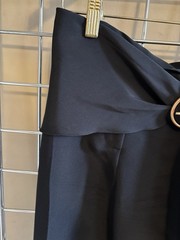 Vintage Prada Black Dress Pants Slacks Sz 44 Trousers W/Decorative Belt Italy