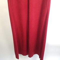 Vtg Patty O’Neil High Collar Asian Inspired Maxi Arnel Sueded Red XS Size 0 2