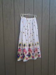 Vtg 70s Claude Skirt Made in Brazil Long Maxi Pockets 27 XS S Latin America