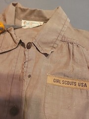 Vtg 40s 50s Girl Scouts Of America Uniform Dress 12″ Waist Original Toddler 5T
