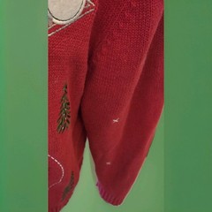 Wish for Joy Christmas Sweater Womens XL (18) Red Full Zip Embroidery Snowmen