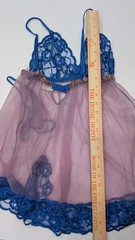 NWT Frederick’s of Hollywood Y2K Top Blue Lace Teddy Small Lingerie Alluring Blu
