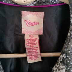 Vintage Women’s Candies Double Breasted Flared Dress Jacket Sz XL, Black & White
