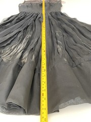 Vintage 50s M Silk Chiffon Sheer Pleated Evening Dress Sexy Full Circle