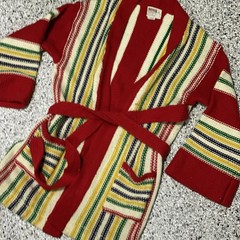 VTG 70s Montgomery Ward Boho Poncho Style belted Cardigan Flared sleeves RARE