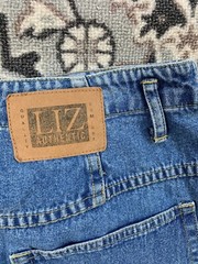 VINTAGE 1990s Y2K LizWear Denim Jean Mini Skirt SIZE 10 Mom Retro Cotton Pockets