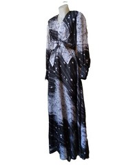 Judy Ann fab BLK/wte Chiffon Maxi.Size SSW.86cm B,W70cm,Hip Free