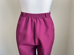 1980s Wine Flat Front Slacks, Vintage Cranberry High Waisted Pants, 80s Style