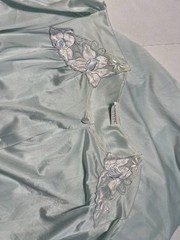 Vintage Lorraine Light Aqua Flowing Silky Anthron Nylon Nightgown Lace Small
