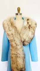 1960s Lilli Ann Coat / Princess Coat / Fox Trimmed Coat / Size Medium