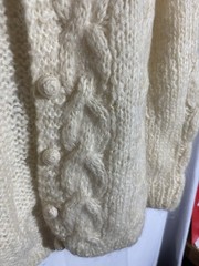vintage Cream Handmade Sz M cardigan sweater Italy Made mohair Wool Nylon