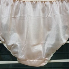Vintage Silky Nylon Panty Sissy Orange Bikini Sheer Brief Size 7-8 Hip 38-42″