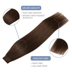 COOKAYU Invisi Edge Tape in Hair Extensions Human Hair Medium Brown 16 Inch 20pc