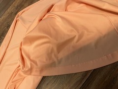 Vintage 1970s Maxi Dress 70s Flutter Sleeve Empire Waist Peach Full Length Gown
