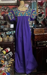 Beautiful Mexican Oaxacan Deep Purple With Multi Colored Embroidery M/L