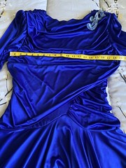 David Rose Vintage Saphire Blue 80s Rushed Dress NWT Deadstock made in USA 14