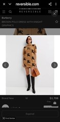Burberry London England Equestrian Knight Logo Dress 100% Cotton Soft Small