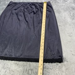 VINTAGE Leggs Half Slip Skirt Medium Black Nylon Antron III Lace Trim