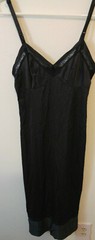 Vintage Lorraine Full Slip Lace-Trimmed Black Nylon Size Tall 32 Made in USA