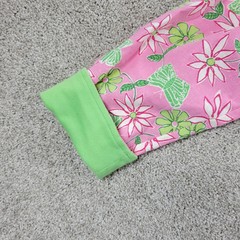 VTG Erin London Petite Pant Set Womens PS/PM Pink Green Floral Full Zip Hood