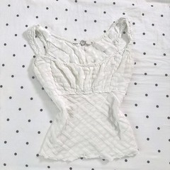 White vintage Margaret O’Leary cotton cami top with cute design